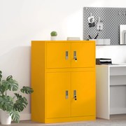 vidaXL Armário de arrumação Amarelo Mostarda 80 x 40 x 40 cm Aço
