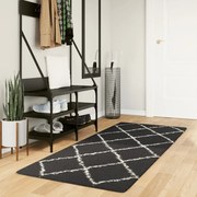 vidaXL Tapete shaggy de pelo alto PAMPLONA 80x200 cm preto e creme