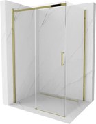Mexen Omega cabine de duche deslizante 120 x 80 cm, transparente, dourada - 825-120-080-50-00