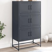 vidaXL Aparador 68,5x38,5x123,5 cm aço antracite