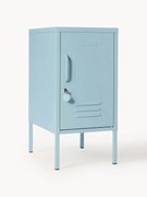 Mesa de cabeceira em metal Maven, com opção de abertura à esquerda ou à direita