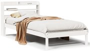 Cama sem colchão 75x190 cm madeira de pinho maciça branco