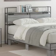 vidaXL Cabeceira de armazenamento com cabeceira Sonoma cinzento 140 cm