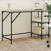 vidaXL Secretária 120x50x75 cm metal/derivados de madeira cinza sonoma