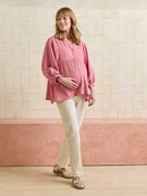 Blusa de gravidez e amamentação rosa