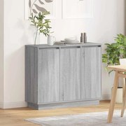 Sideboard vidaXL com LEDs em Cinza Sonoma 90x32x75 cm de Madeira de Engenharia