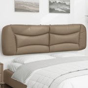 vidaXL Almofadão de cabeceira 180 cm couro artificial cappuccino