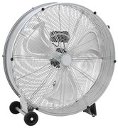 Ventilador de Tambor vidaXL com Rodas 3 Velocidades Prateado de 77 cm