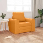vidaXL Sofá Cama de Chão 2-em-1 Amarelo Escuro 98x71x83 cm Tecido
