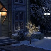 vidaXL Árvore de Natal 128 LED flor cerejeira luz branco quente 120 cm
