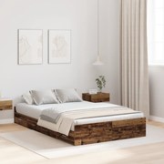 Estrado de Cama com Armazenamento Madeira Velha 120x190 cm de Madeira