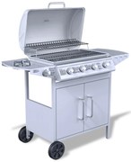 vidaXL Grelhas ao Ar Livre Prateado Aço inoxidável