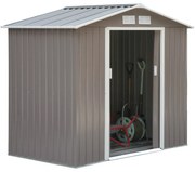 Abrigo de Jardim – 213x130x185 cm – Aço Galvanizado – Cinza Claro