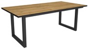 Mesa de sala de jantar | 10 pessoas | 200 | Robusto e estável graças à sua estrutura e pernas sólidas | Ideal para reuniões familiares | Oak e  preta