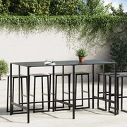 vidaXL Mesa de bar 200x100x110 cm aço revestido a pó preto
