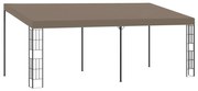 vidaXL Gazebo de montagem na parede 6x3 m tecido cinzento-acastanhado