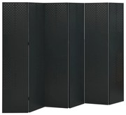 vidaXL Divisória/biombo com 6 painéis aço 240x180 cm preto