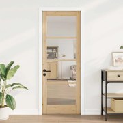vidaXL porta de interior com vidro "ORKDAL" 78x211x4 cm em madeira maciça de pinho