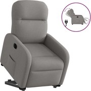 vidaXL Poltrona reclinável elevatória elétrica cinza-acastanhado