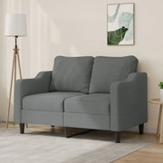 vidaXL Sofá de 2 lugares em tecido 120 cm cinzento-escuro
