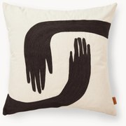 Almofada em algodão orgânico bordada à mão Pose