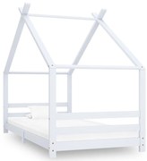 vidaXL Estrutura de cama para crianças 90x200 cm pinho maciço branco