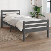 Estrutura cama pequena solteiro 75x190 cm madeira maciça cinza