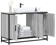 vidaXL Armário p/ lavatório WC 90x33x60 cm deriv.madeira cinza sonoma