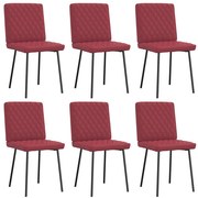 Cadeiras de jantar 6 pcs couro artificial vermelho-tinto