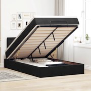 vidaXL Estrutura de cama otomana com colchão 120x200 cm veludo preto