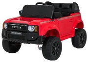 Carro elétrico para Crianças Toyota Land Cruiser PRADO 12V 4x4 Rodas Espuma EVA, Assento couro ecológico Vermelho