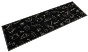Tapete de cozinha lavável 45x150 cm veludo padrão morning preto
