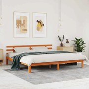 vidaXL Estrutura de Cama Castanho Ceroso 200x200 cm Madeira Maciça de Pinho