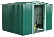 Outsunny Abrigo de Jardim 258x206x178cm 5,3m² Abrigo de Aço Galvanizado com Portas de Correr e Ventilações Verde | Aosom Portugal