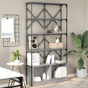 vidaXL Estante 100x26x180 cm derivados de madeira e metal cinza sonoma