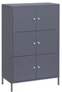 Armário de escritório metálico com prateleiras e portas para organização | SONGMICS | 65 x 36 x 105,2 cm | cinzento | OMC06GB.