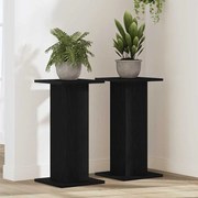 vidaXL Suporte para Plantas 2 pcs Carvalho Preto 30 x 30 x 60 cm