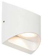 Candeeiro de parede exterior moderno branco com LED 2 luzes IP54 - Mal Moderno