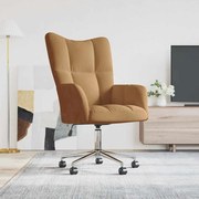 vidaXL Cadeira de descanso veludo castanho