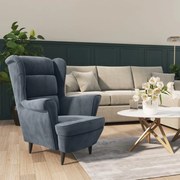 vidaXL Poltrona em veludo cinzento-escuro