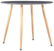 vidaXL Mesa de jantar 90x73,5 cm MDF cor cinzento e carvalho
