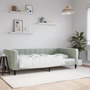 vidaXL Sofá-cama 100x200 cm veludo cinzento-claro