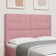 Cabeceira vidaXL Botão Almofadada Rosa 140 cm Veludo