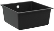 vidaXL Pia Preto 430 x 460 mm 80% Quartzo e 20% Resina