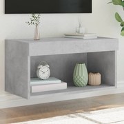 vidaXL Móvel de TV com luzes LED 60x30x30 cm cinzento cimento
