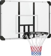 SPORTNOW Cesto de Basquetebol Mural 113x61x73 cm Painel em Pc Aro Reforçado Branco | Aosom Portugal