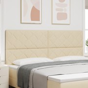 Cabeceira Design de Blocos de Diamante Creme 200 cm Tecido