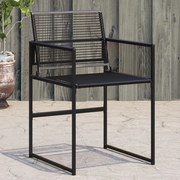 vidaXL Cadeiras de jardim 4 pcs vime PE preto