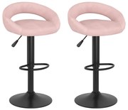 Bancos de bar 2 pcs veludo rosa