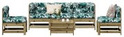 vidaXL 6 pcs conjunto lounge de jardim c/ almofadões pinho impregnado